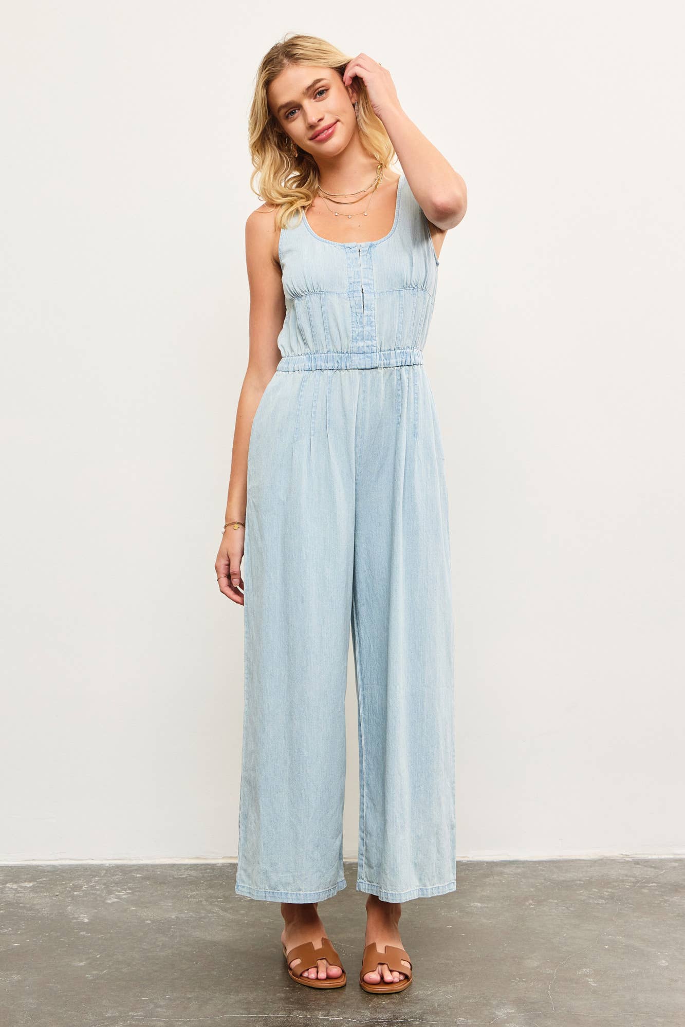 Melody Chambray Denim Jumpsuit