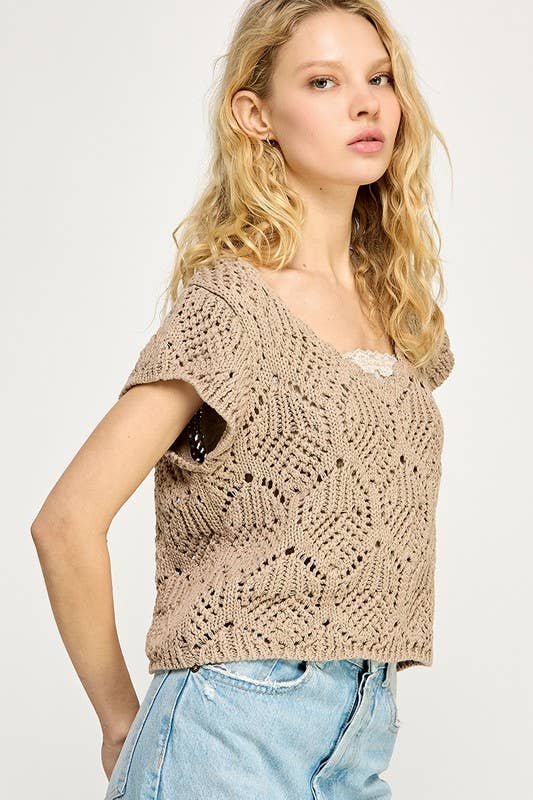 Estelle Knit Crochet Top