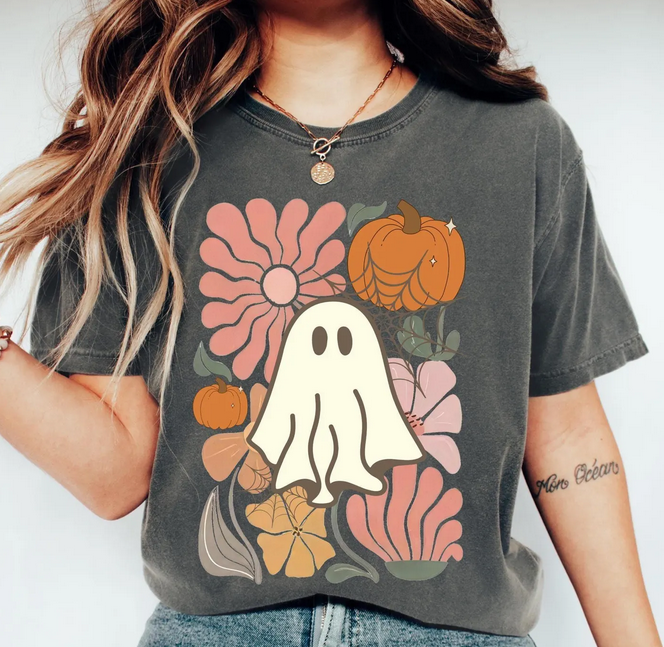 Floral Ghost Halloween Shirt