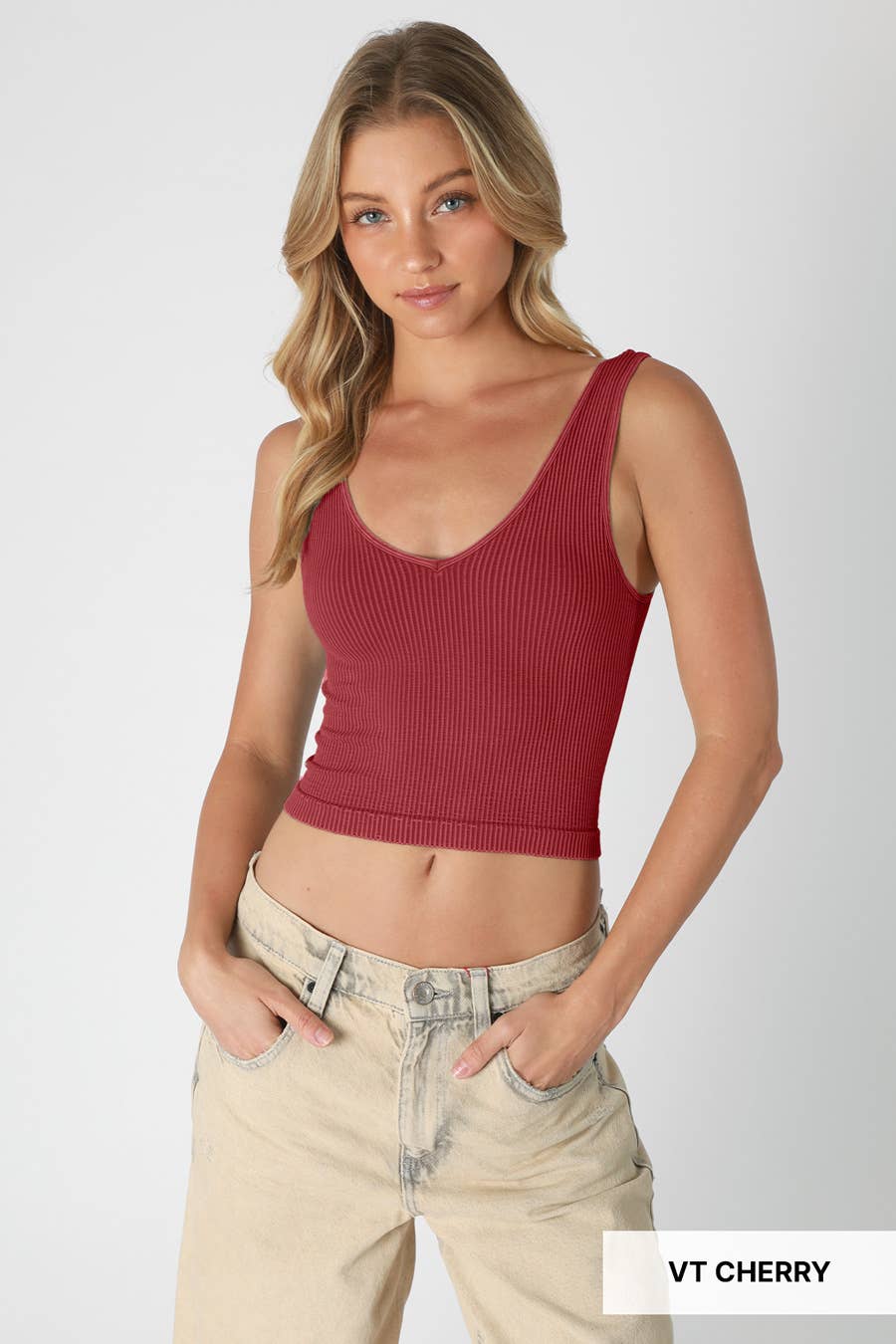 Vintage Reversible Crop Tank Top