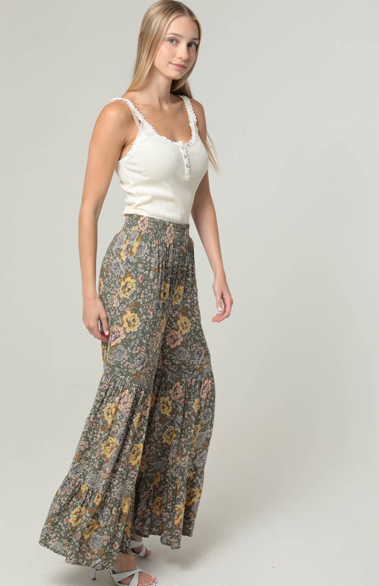 Reese Flare Leg Floral Print Pants