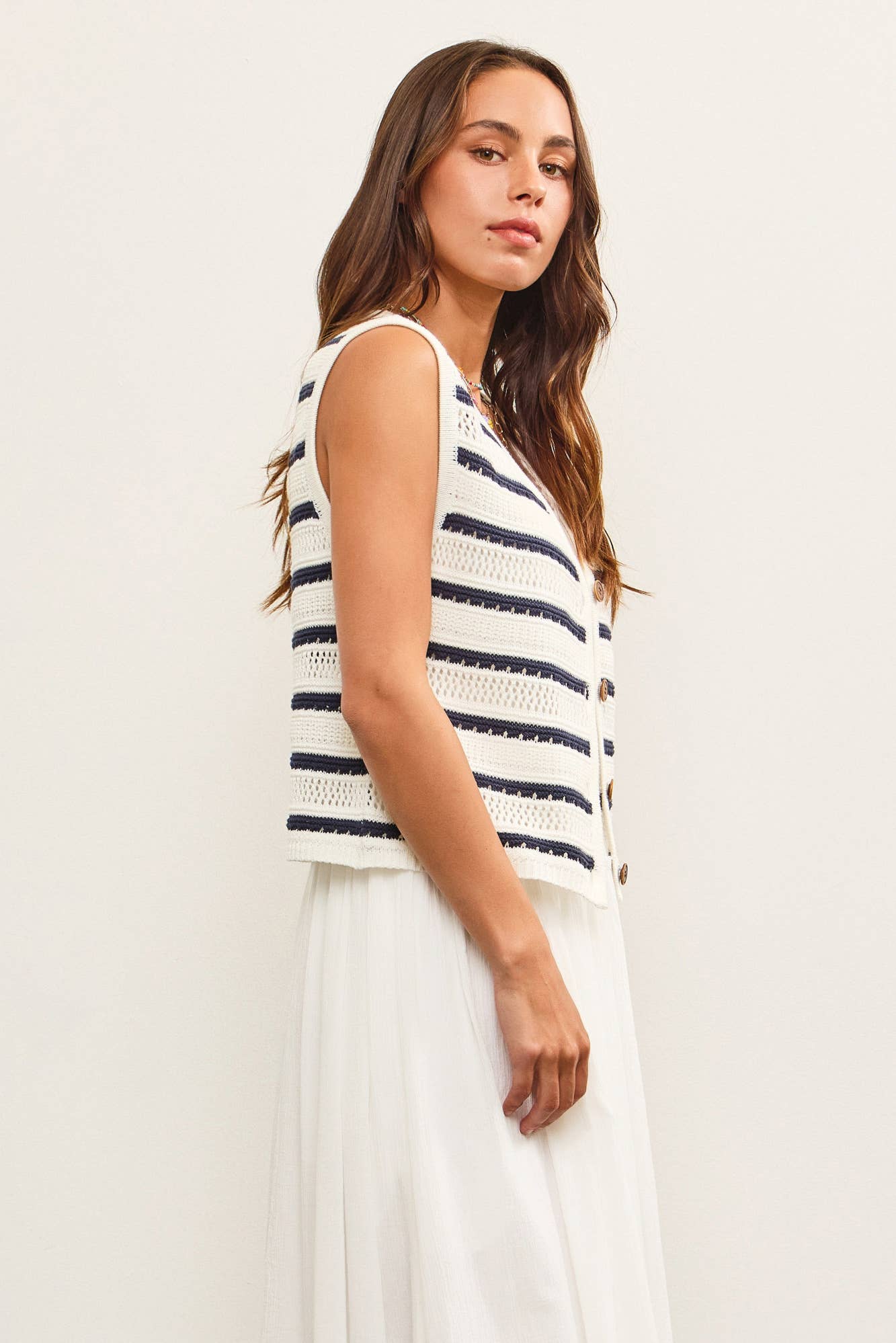 Gabrielle Striped Sweater Vest