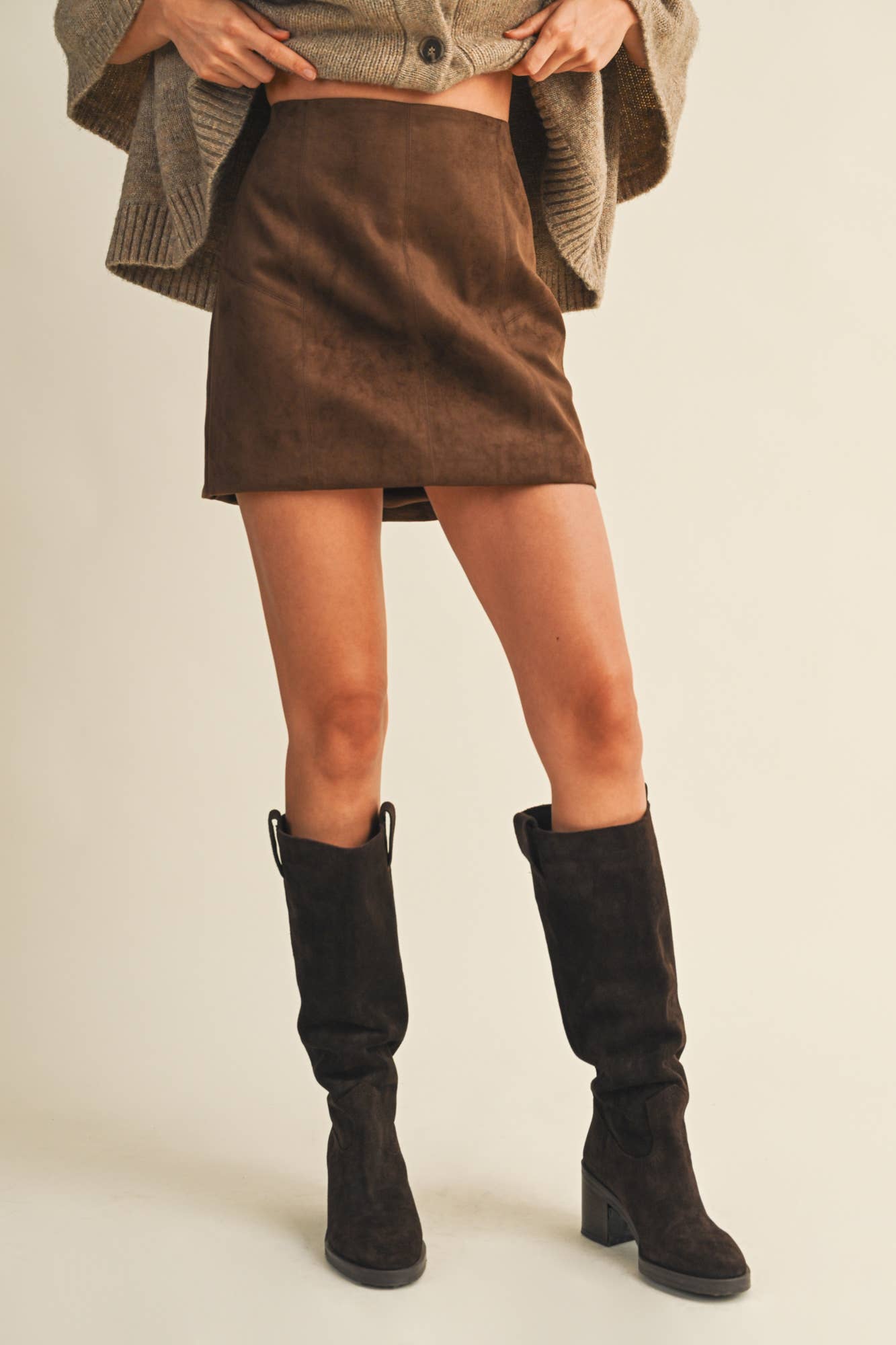 Lyndsey Faux Suede Mini Skirt
