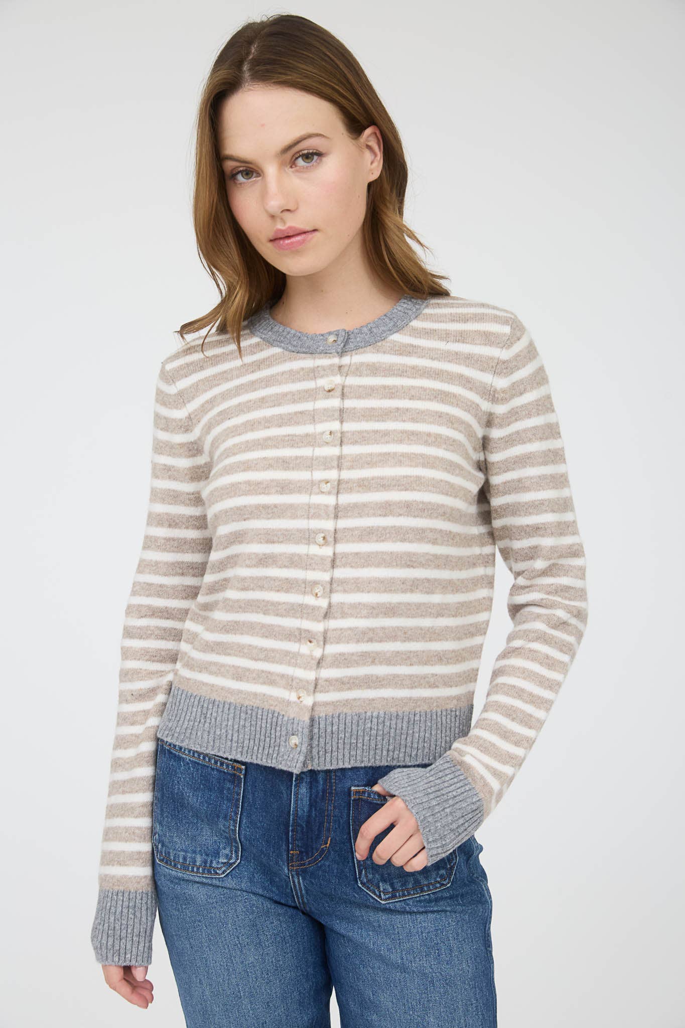 Nikki Stripe Cardigan Sweater