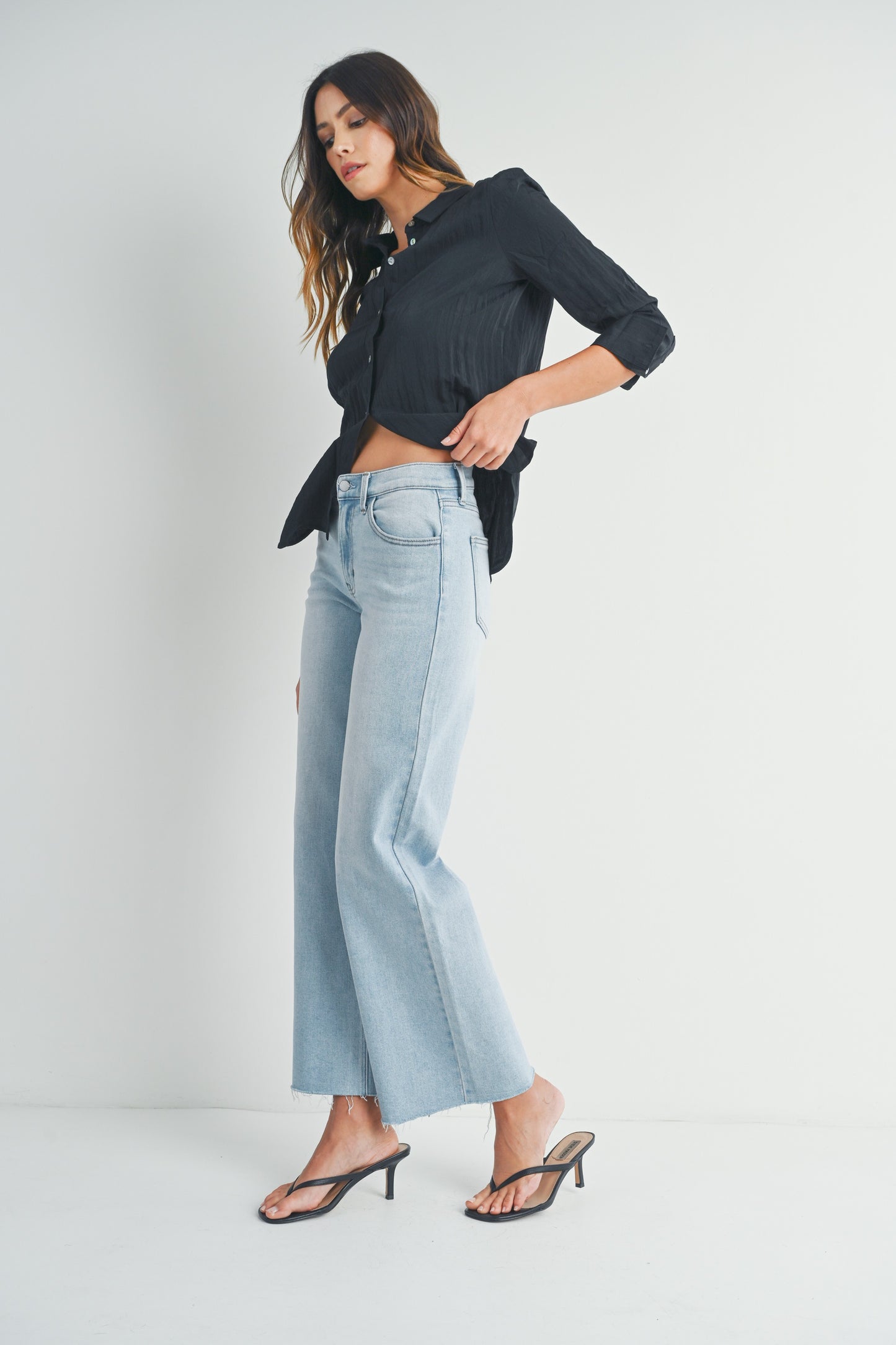 Just USA Light Wash Wide Leg Jeans