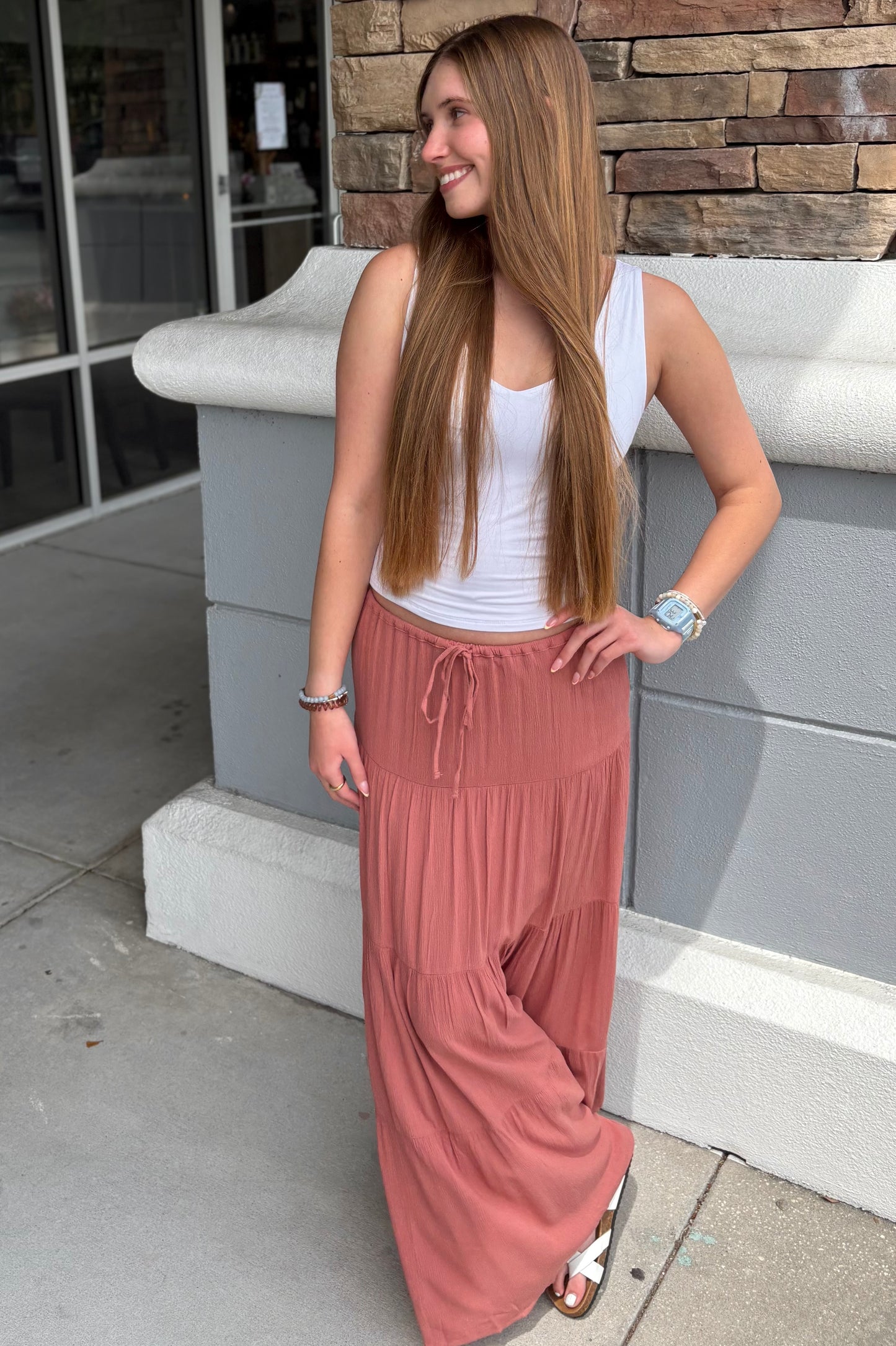 Parker Mauve Tiered Maxi Skirt