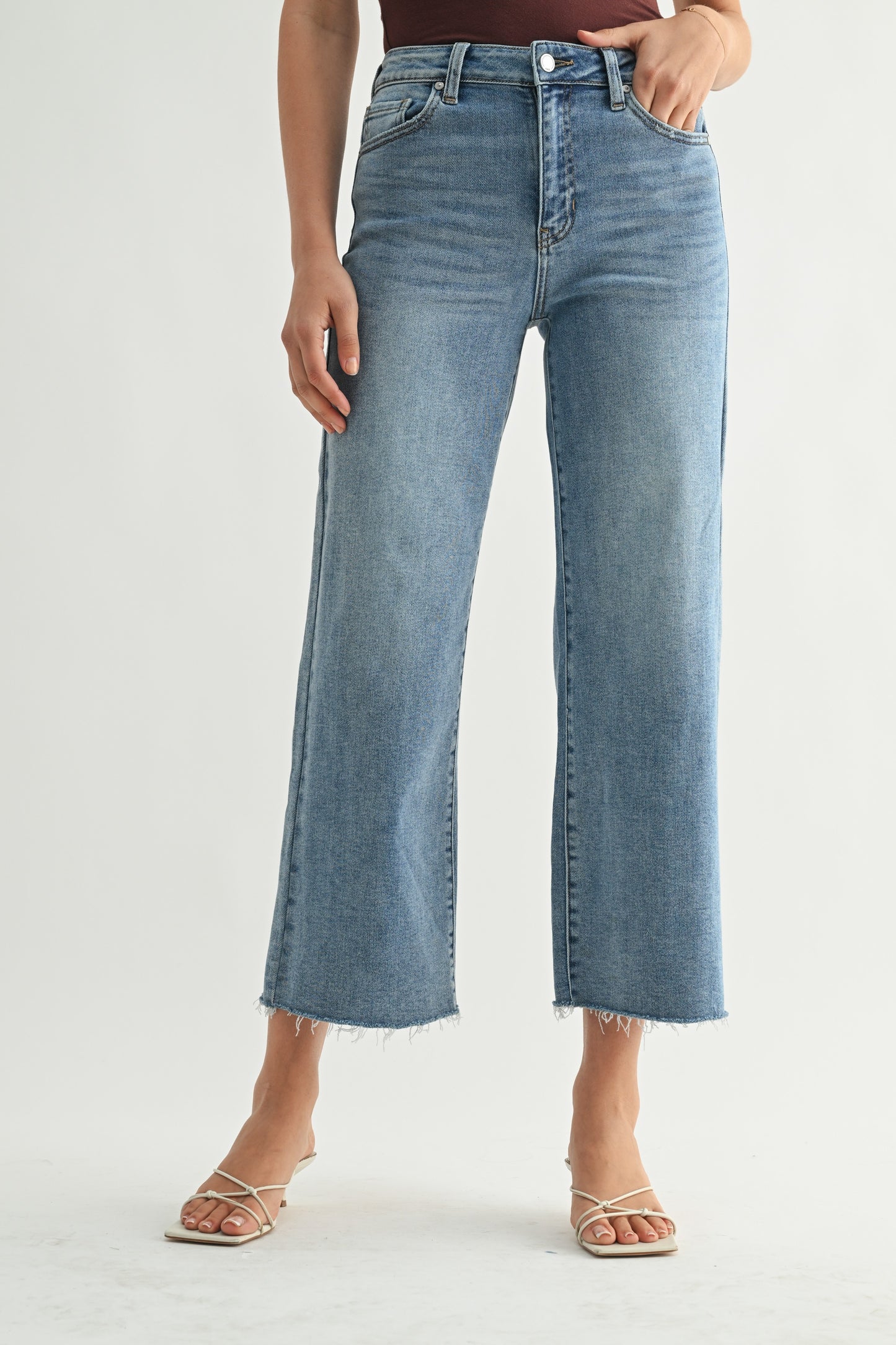 JBD Medium Wash Slim Wide Leg Denim