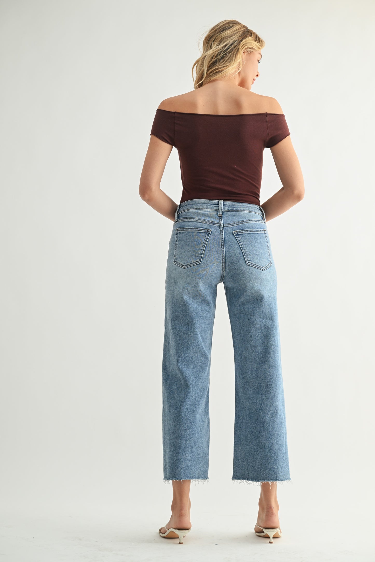 JBD Medium Wash Slim Wide Leg Denim