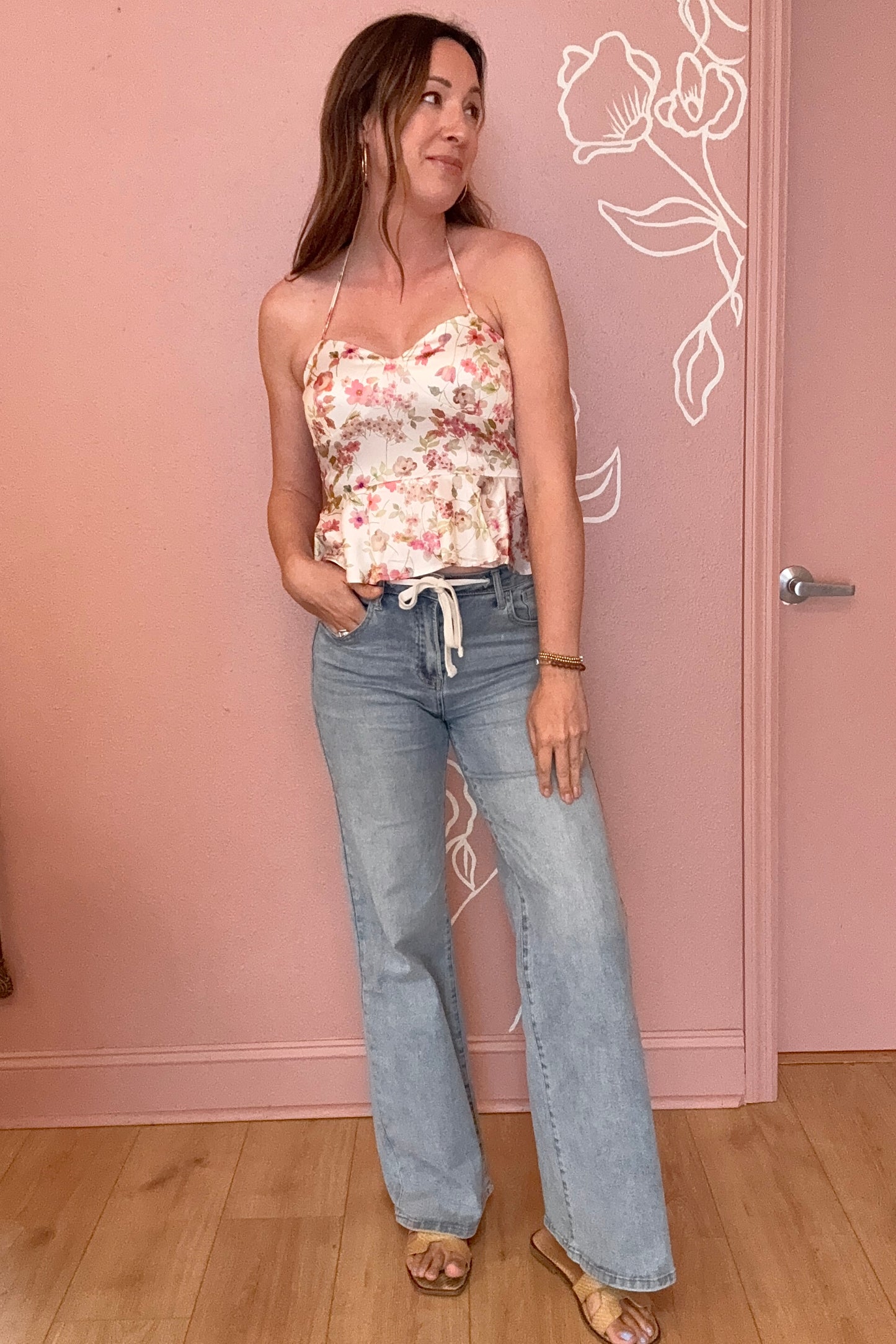 Piper Floral Peplum Halter Top