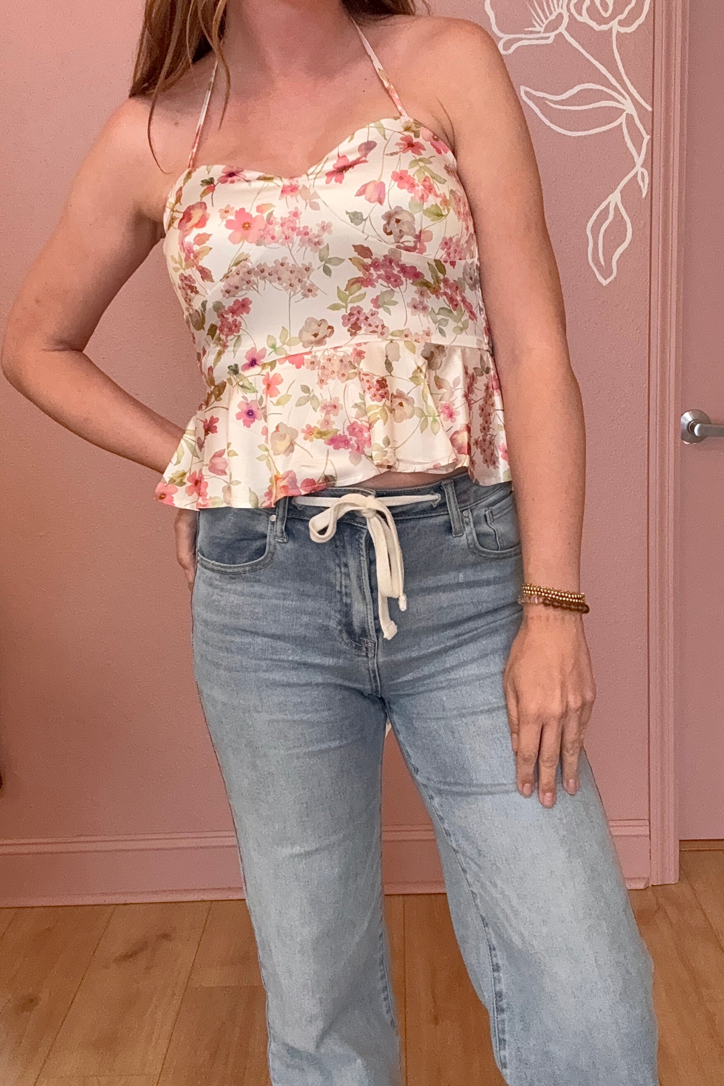 Piper Floral Peplum Halter Top