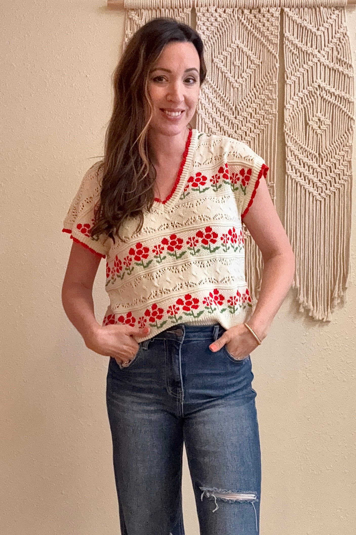 Layla Floral Sweater Vest