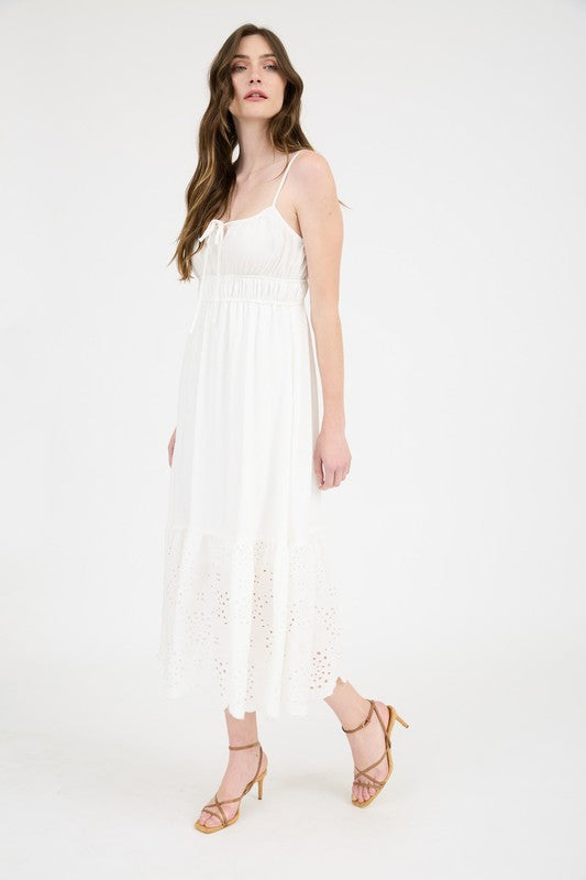 Addison White Eyelet Maxi Dress