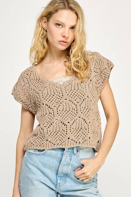Estelle Knit Crochet Top