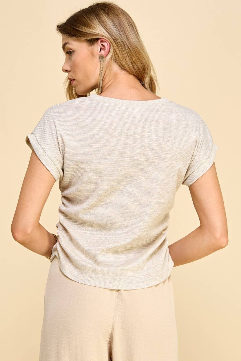 Oriana Side Ruched Thermal Top