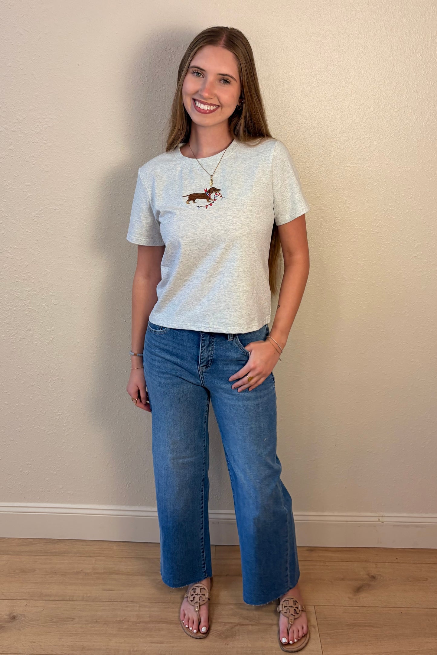 USA Dog Embroidered Tee