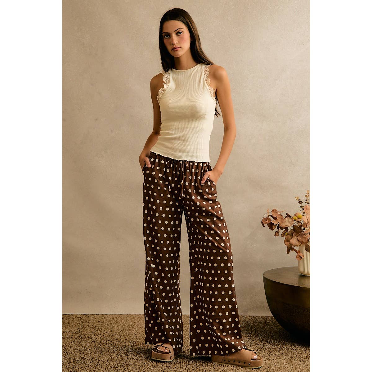 Emery Brown Polka Dot Pants