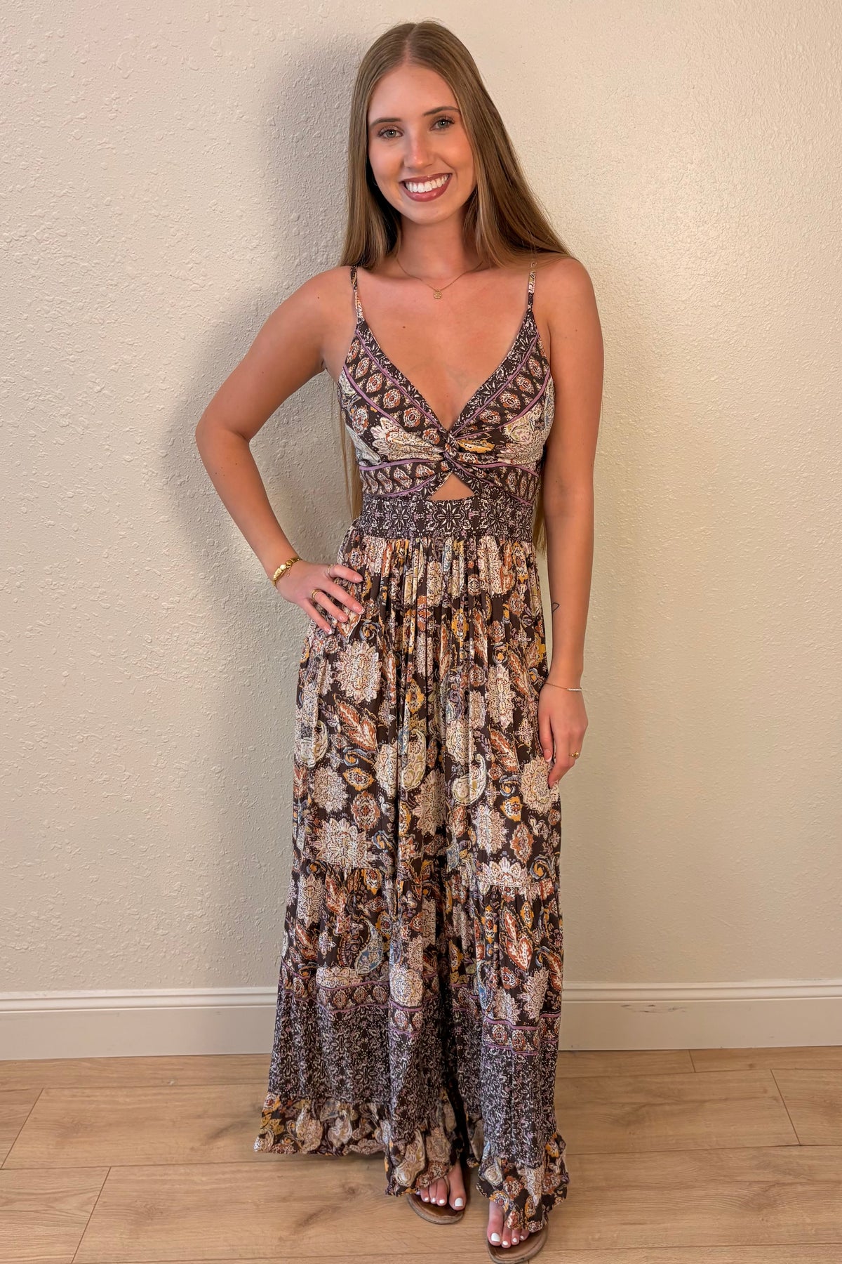 Caroline Paisley Floral Maxi Dress