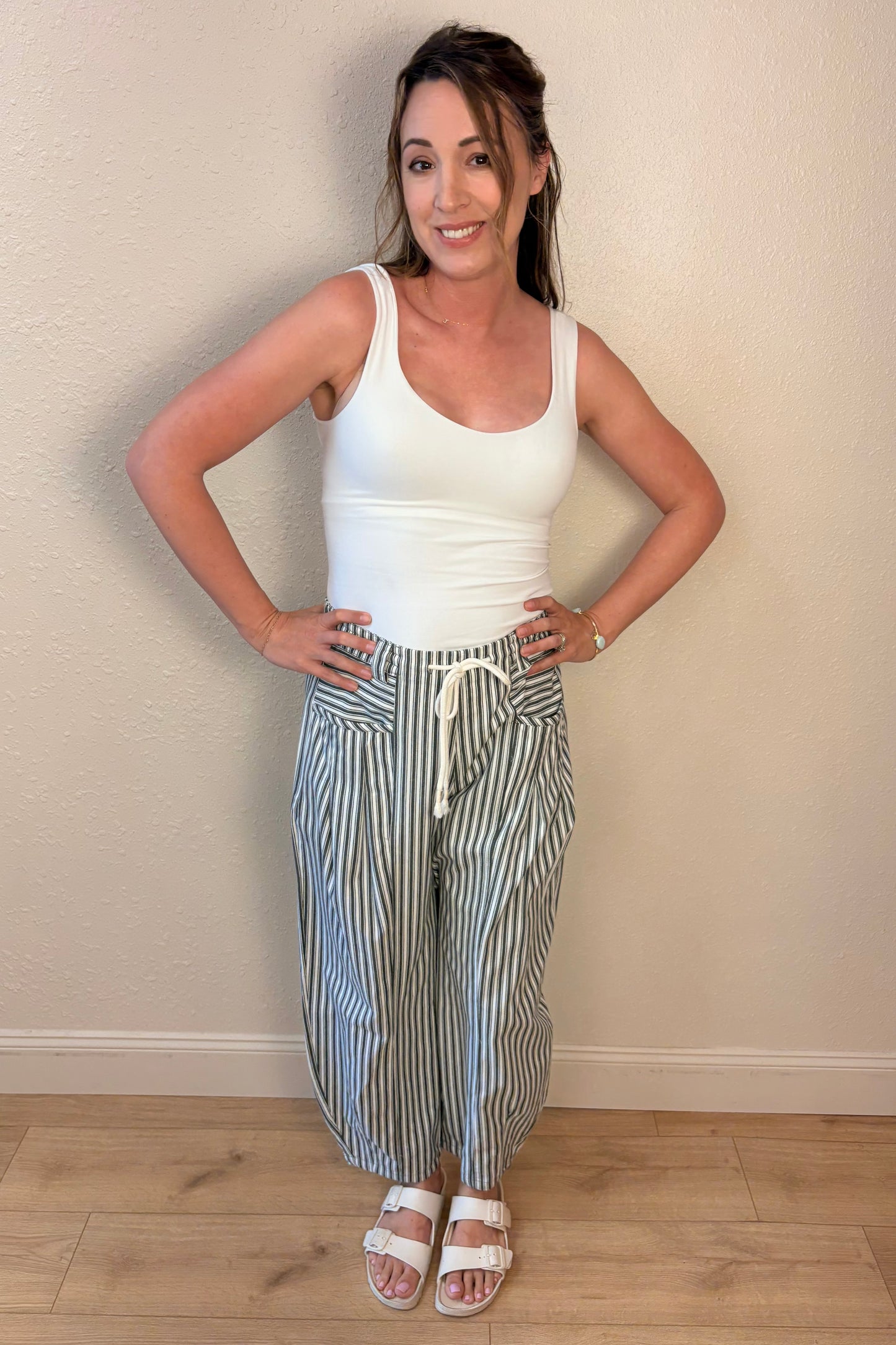 Maren Stripe Barrel Leg Pants