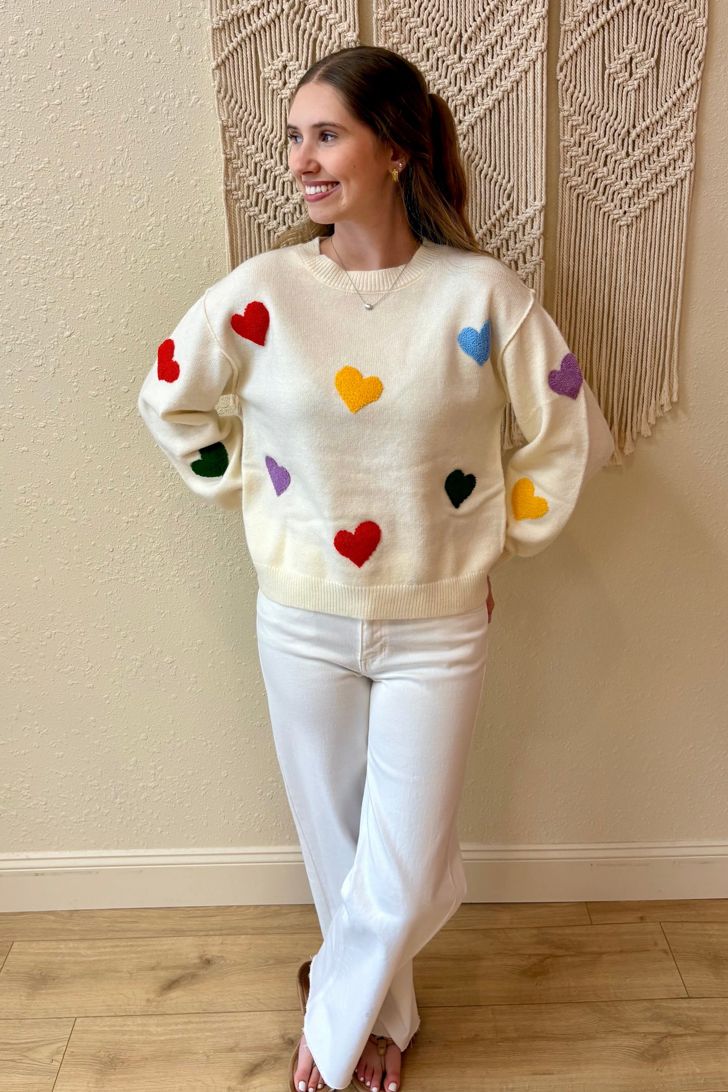 Poppy Multi Heart Sweater