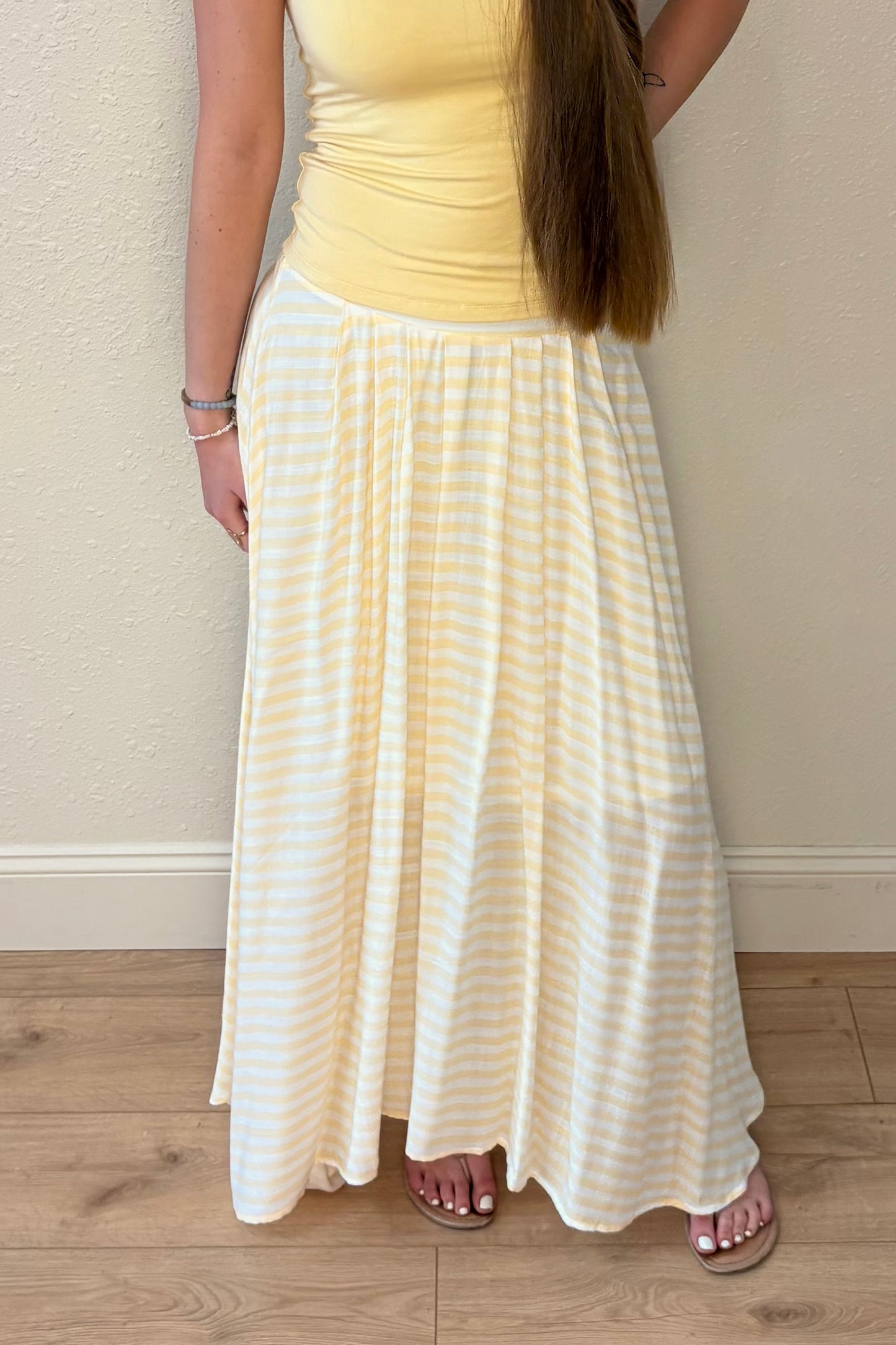 Camila Yellow Stripe Maxi Skirt