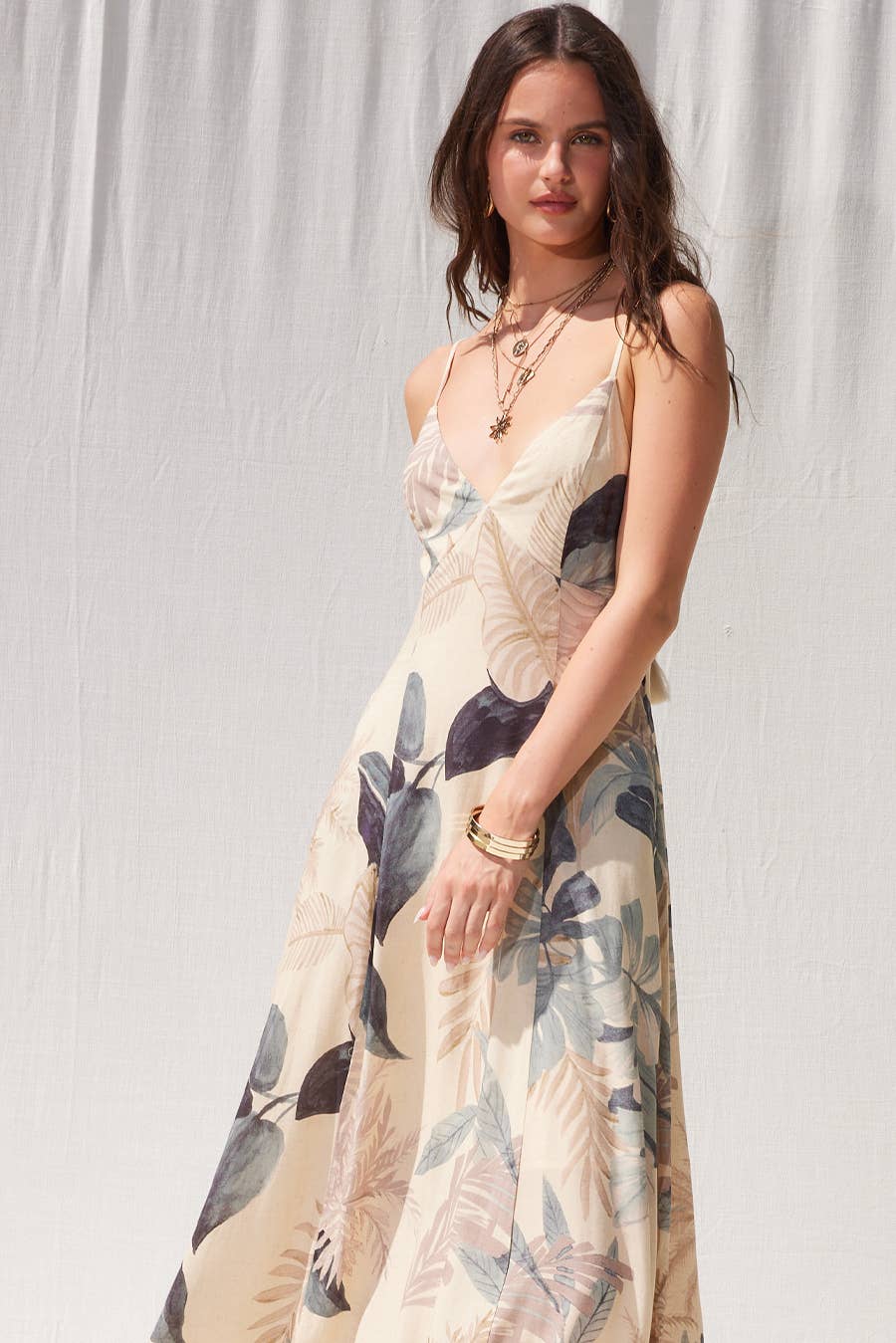 Gabriella Printed Open Back Maxi Dress
