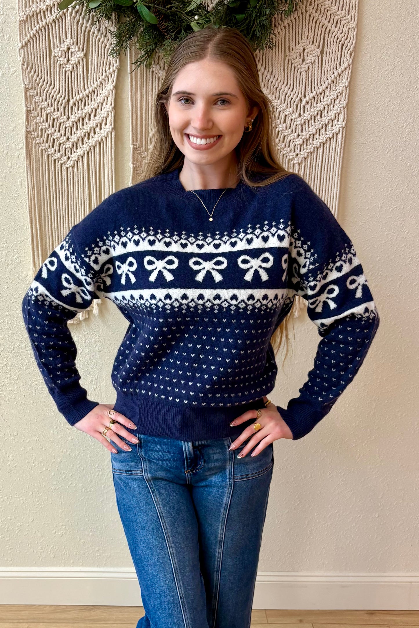 Belle Bow and Heart Sweater