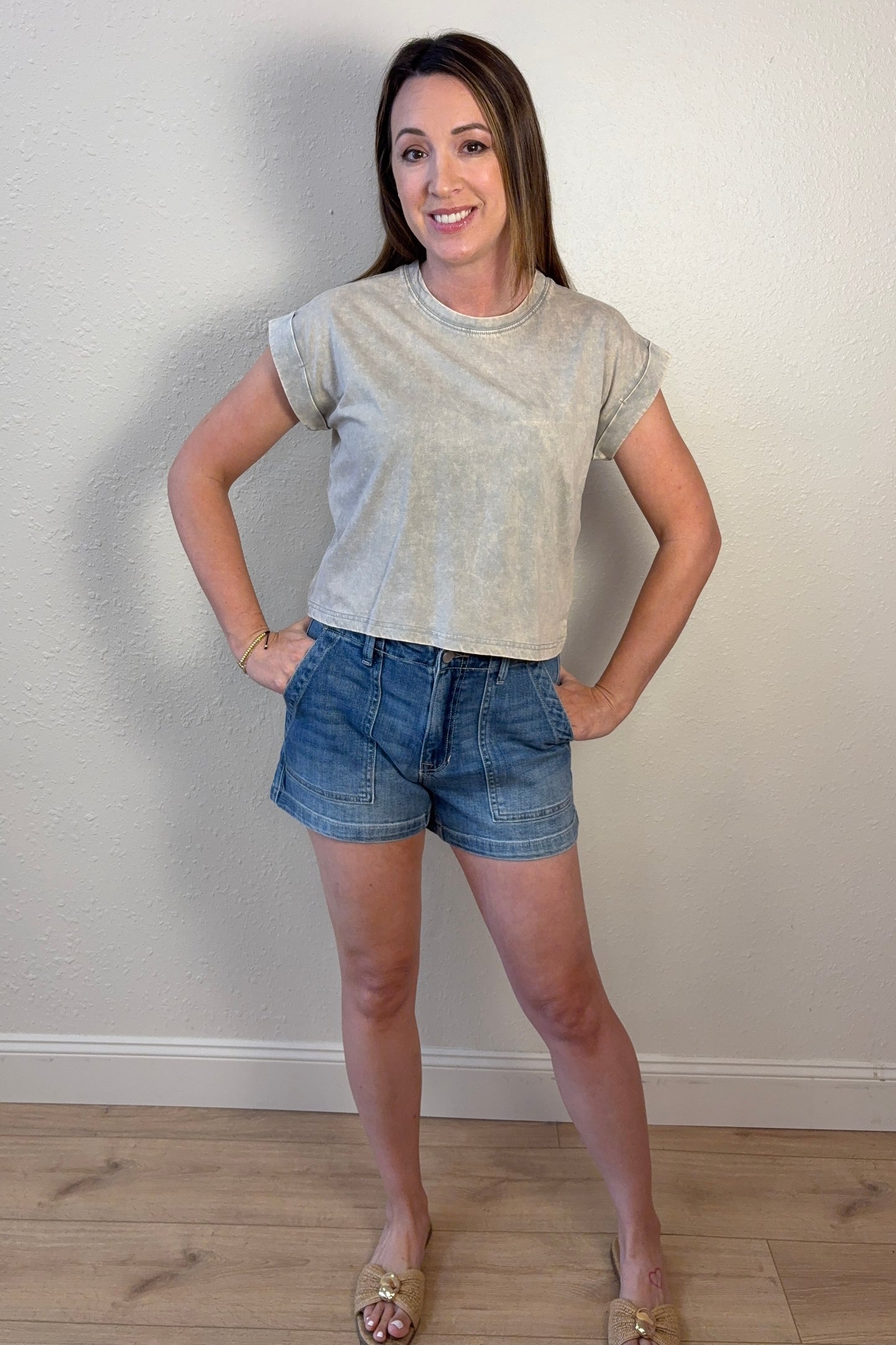 Zara Sleet Gray Mineral Wash T-Shirt