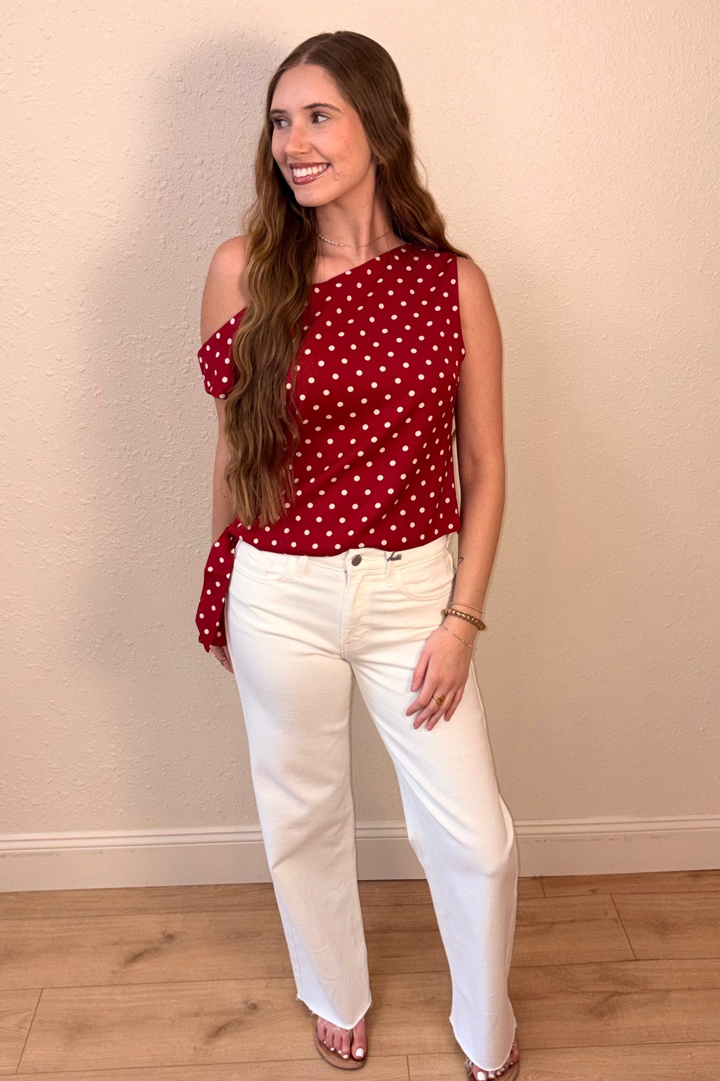 Soleil Off the Shoulder Polka Dot Top
