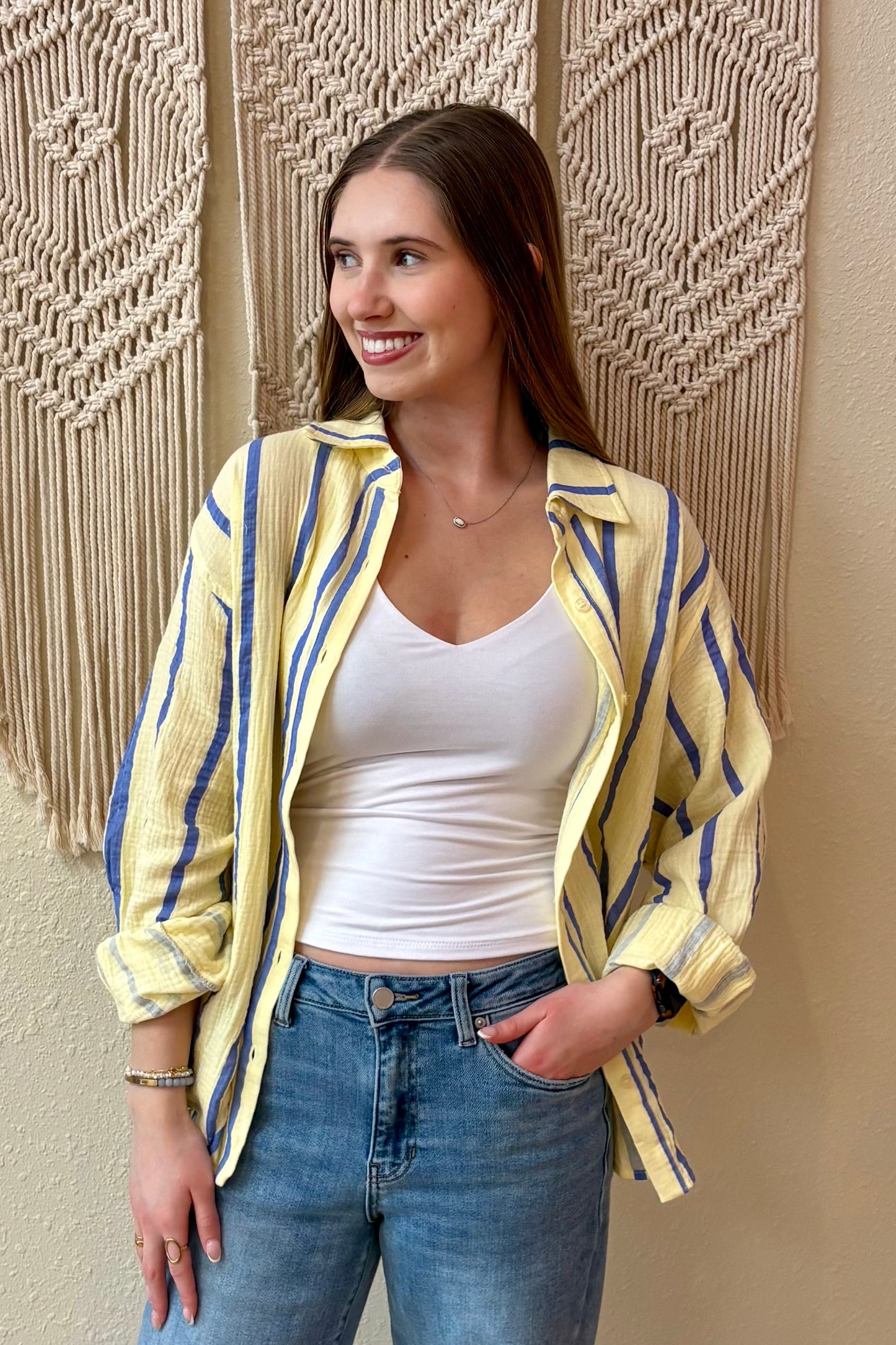 Kayleigh Stripe Button Front Shirt
