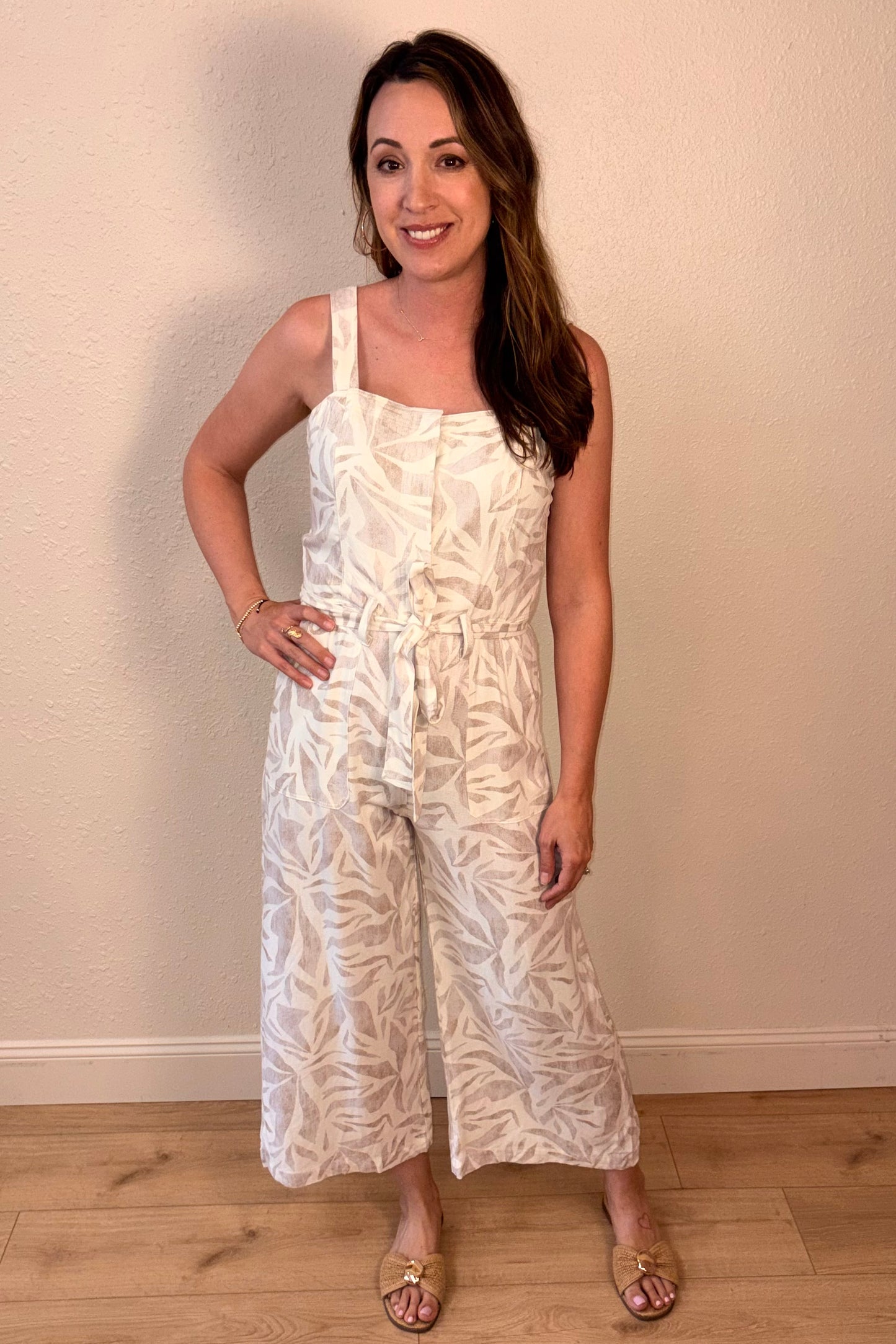 Bree Straight Neck Cropped Jumpsuit