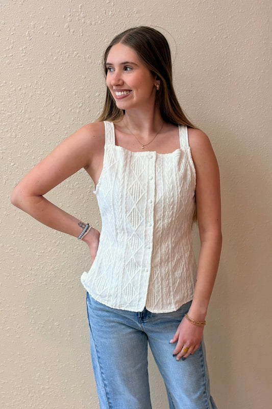 Ellie Textured Button Down Top