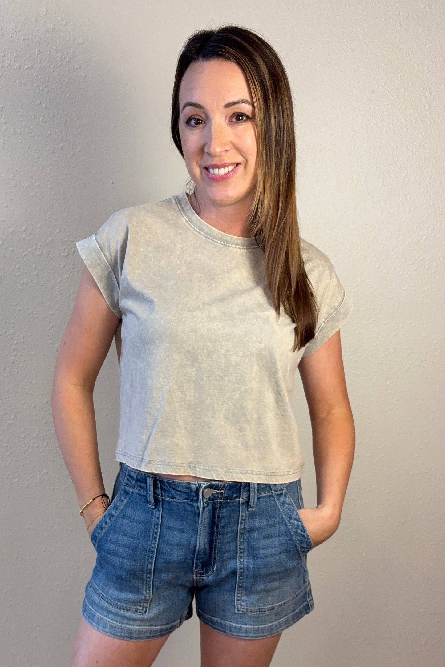 Zara Sleet Gray Mineral Wash T-Shirt