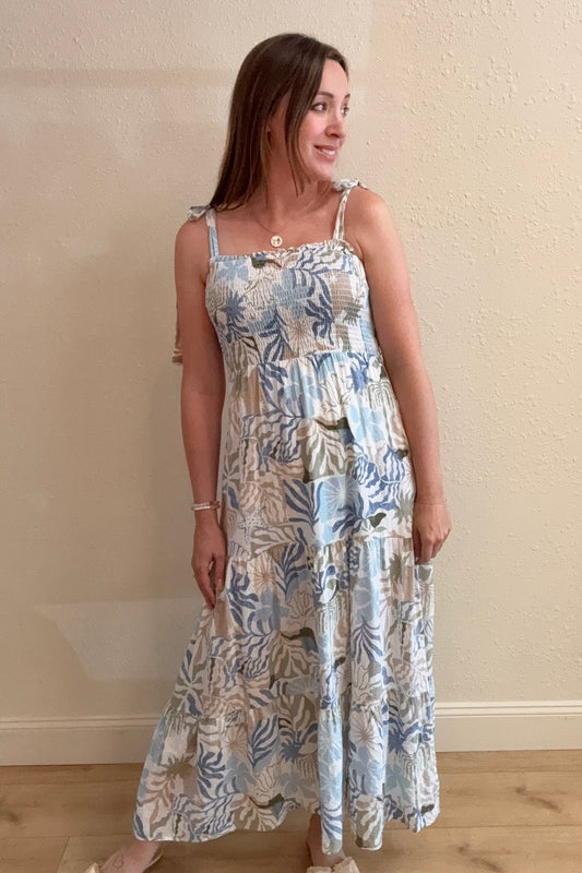 Charlotte Tropical Print Maxi Dress