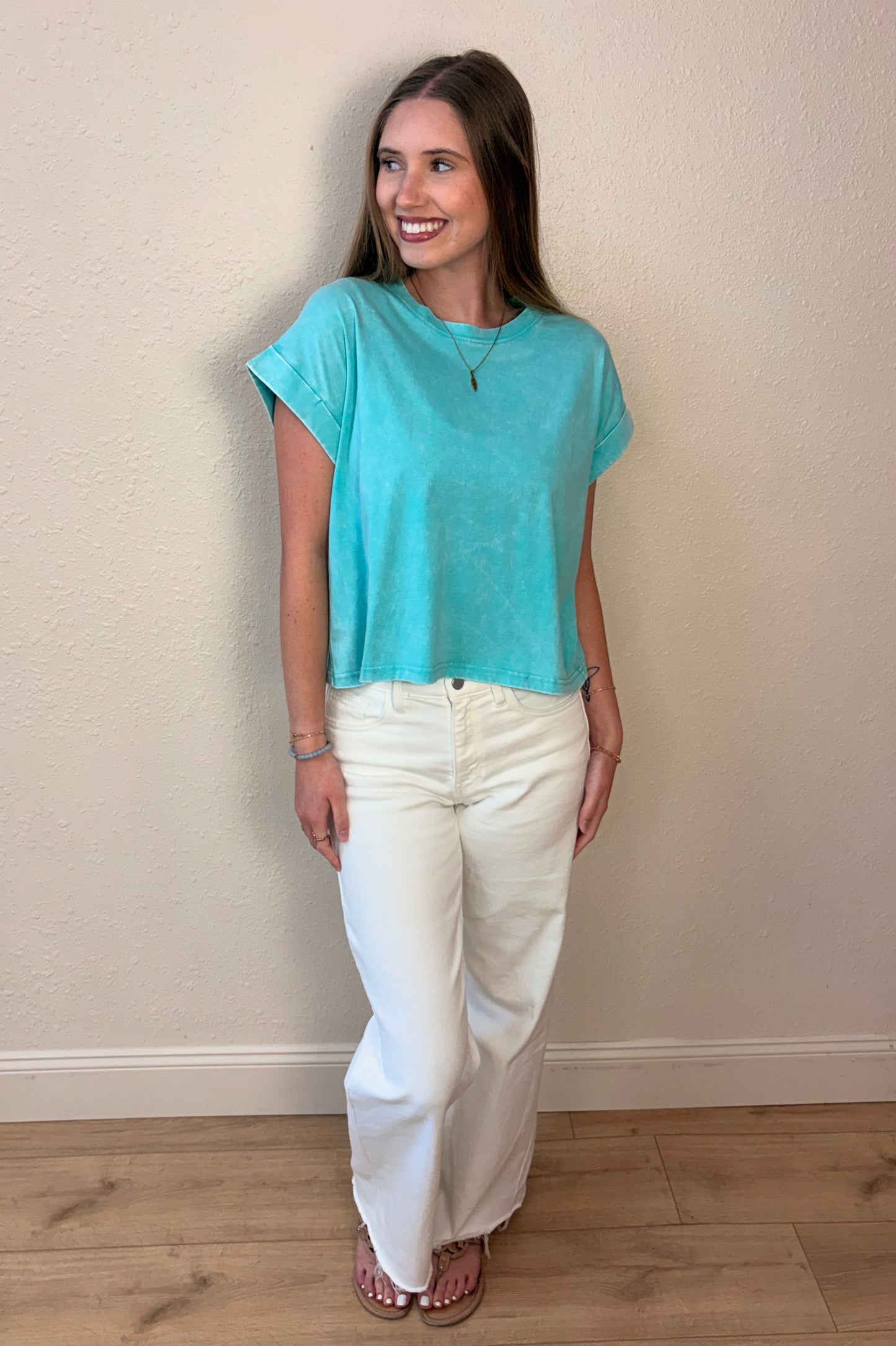 Zara Mint Mineral Wash T-Shirt