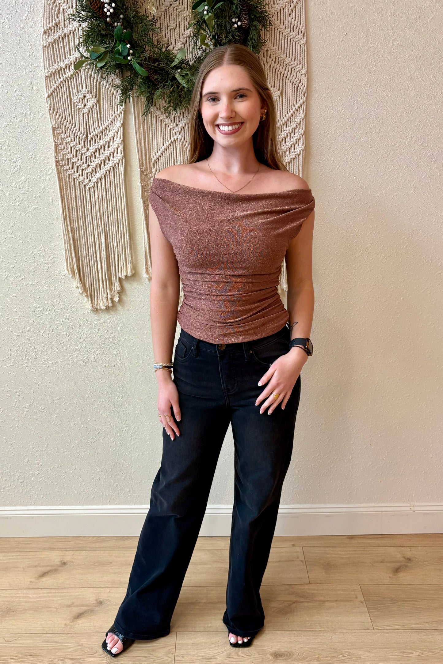 Fiona Draped Sparkle Top