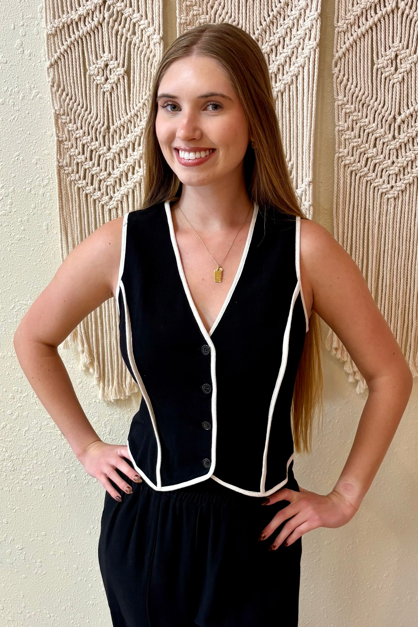 Marni Linen Contrast Binding Vest