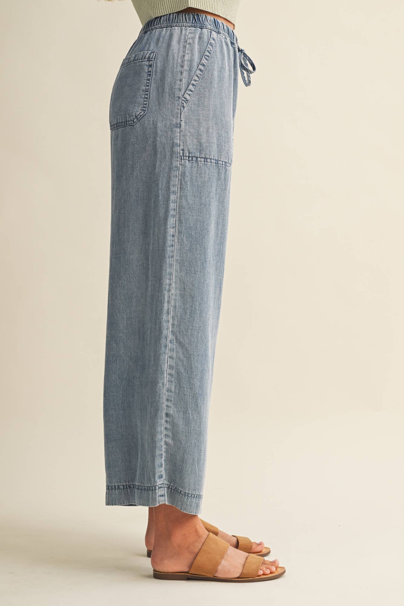 Liz Tencel Denim Cropped Pants