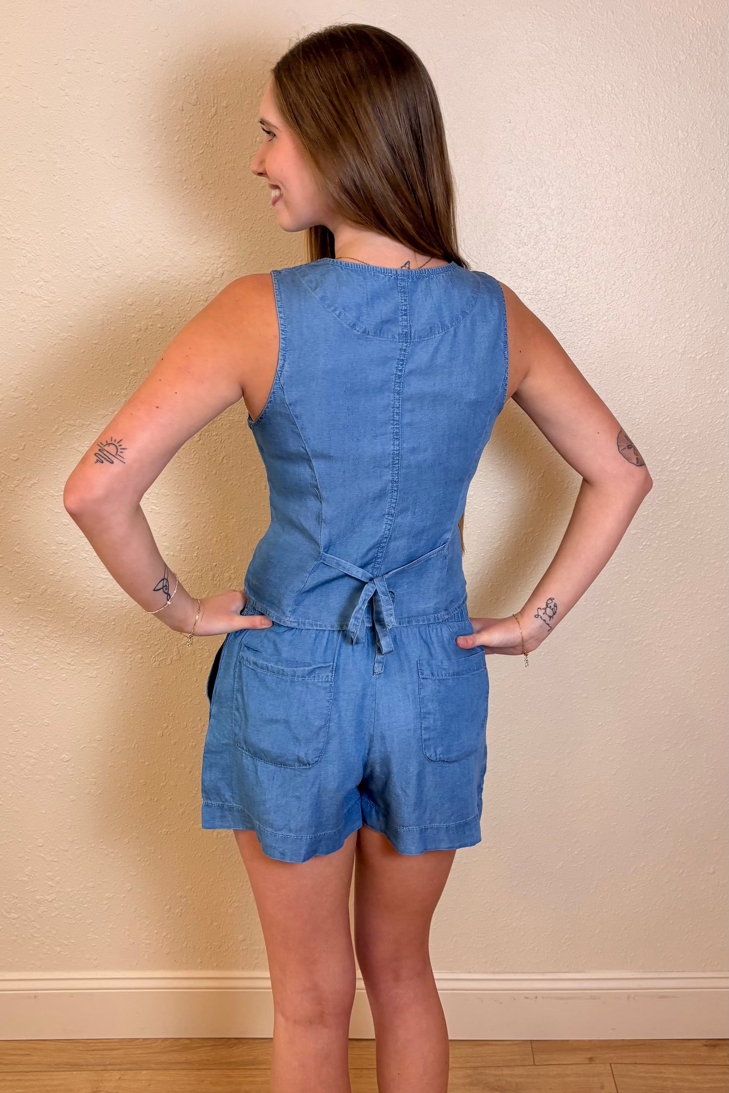 Lindsey Chambray Vest Top