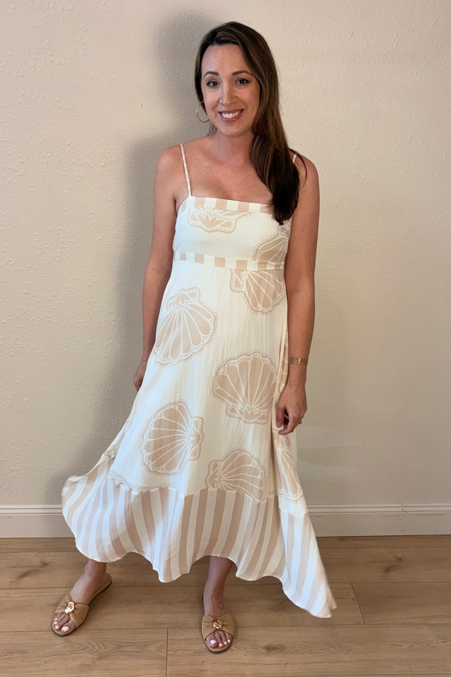 Sally Seashell Print Maxi Dress