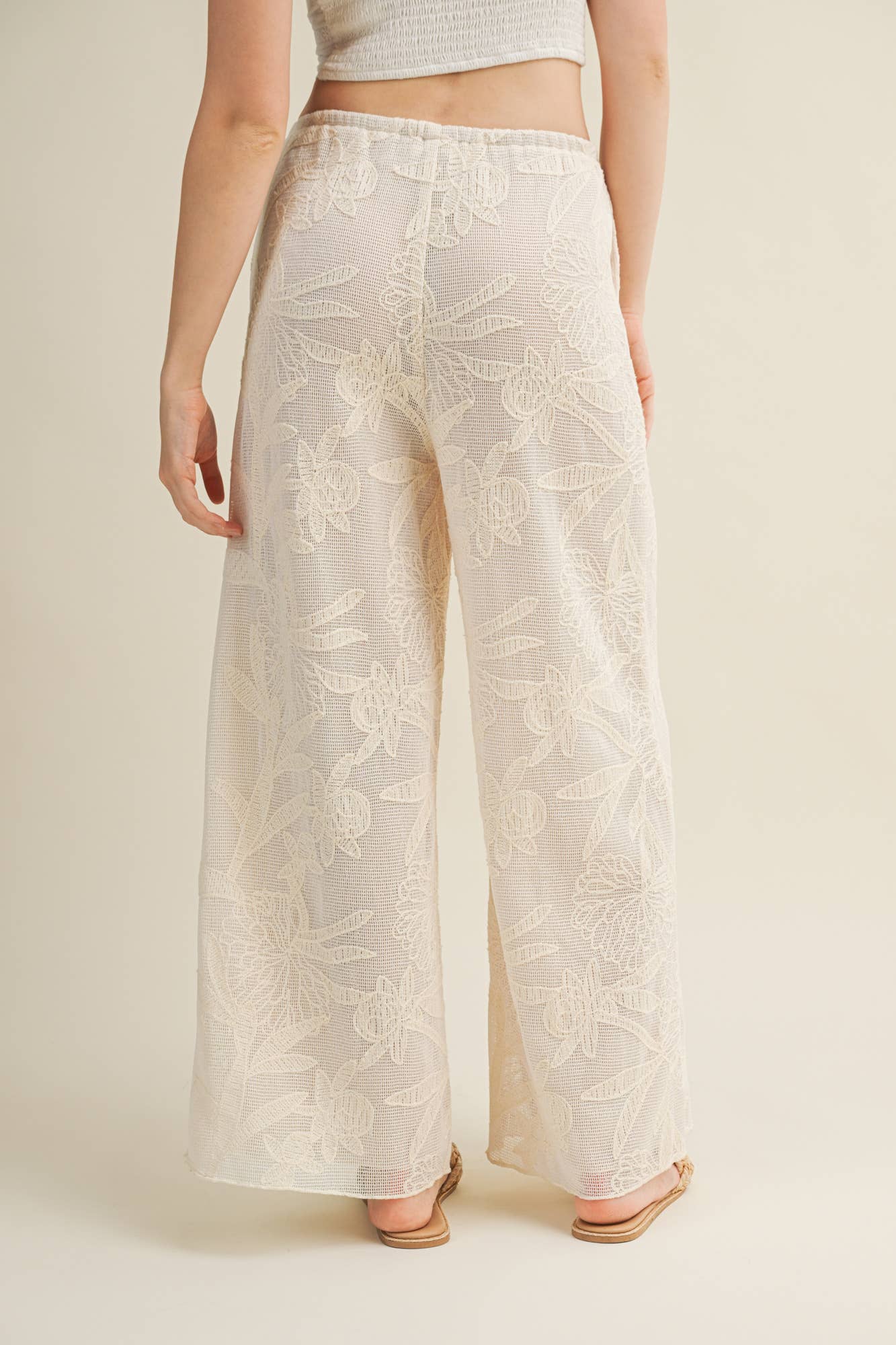 Ella Faux Crochet Wide Leg Pants