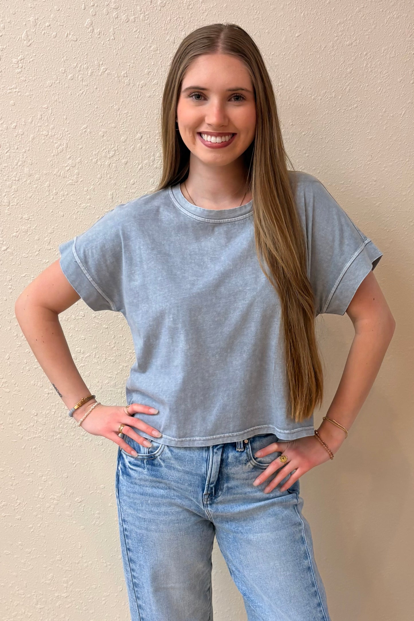 Gianna Blue Short Sleeve Tee Shirt