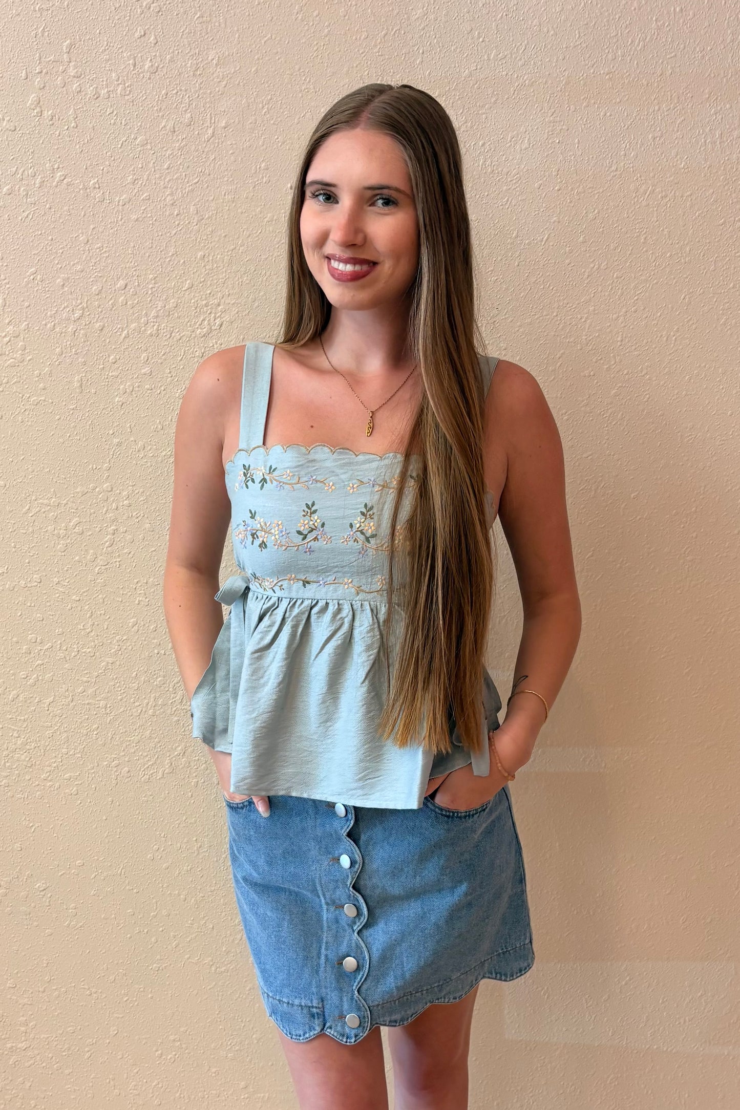 Eloise Embroidered Tank Top