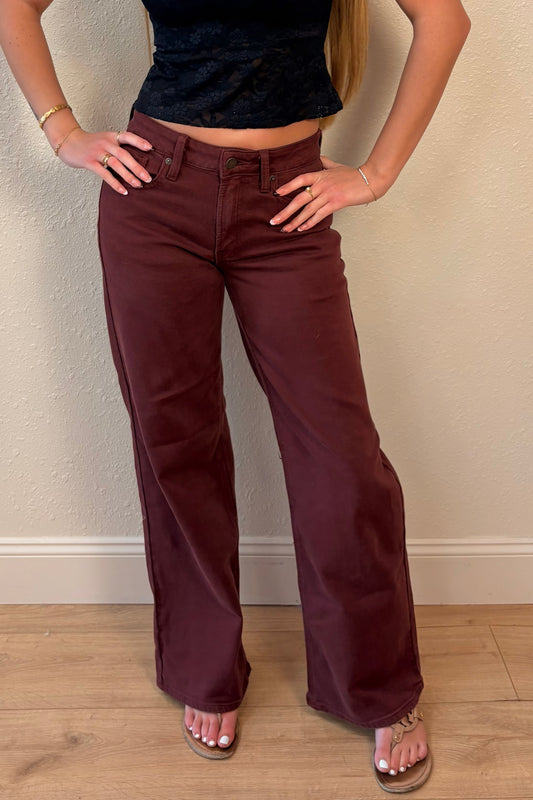 Just USA Dark Wine Straight Leg Jeans