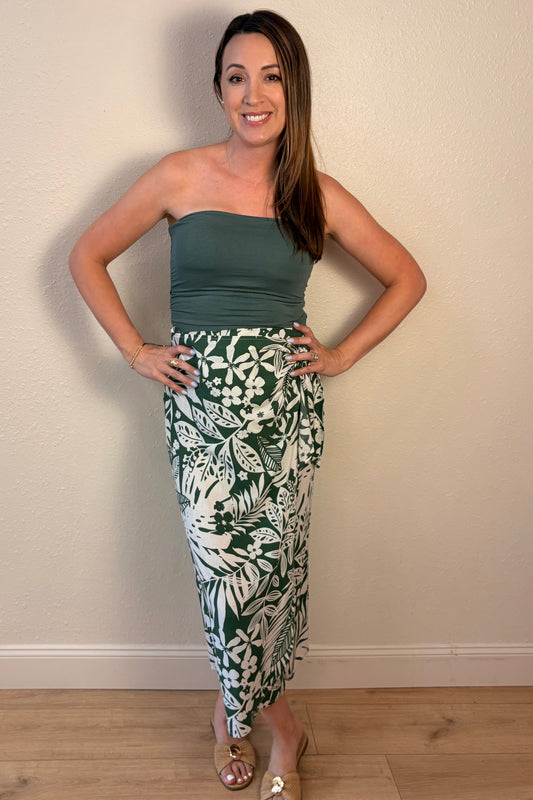 Madeira Tropical Print Wrap Skirt