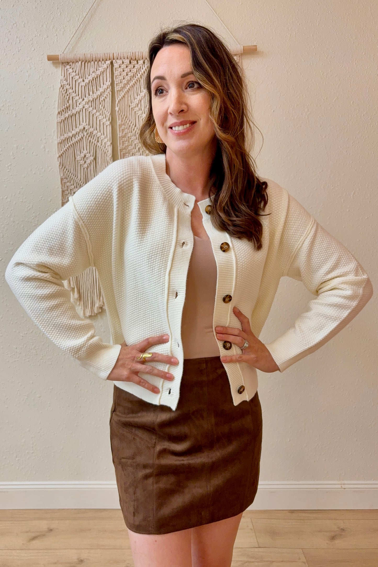 Emery Exposed Seam Cardigan Sweater