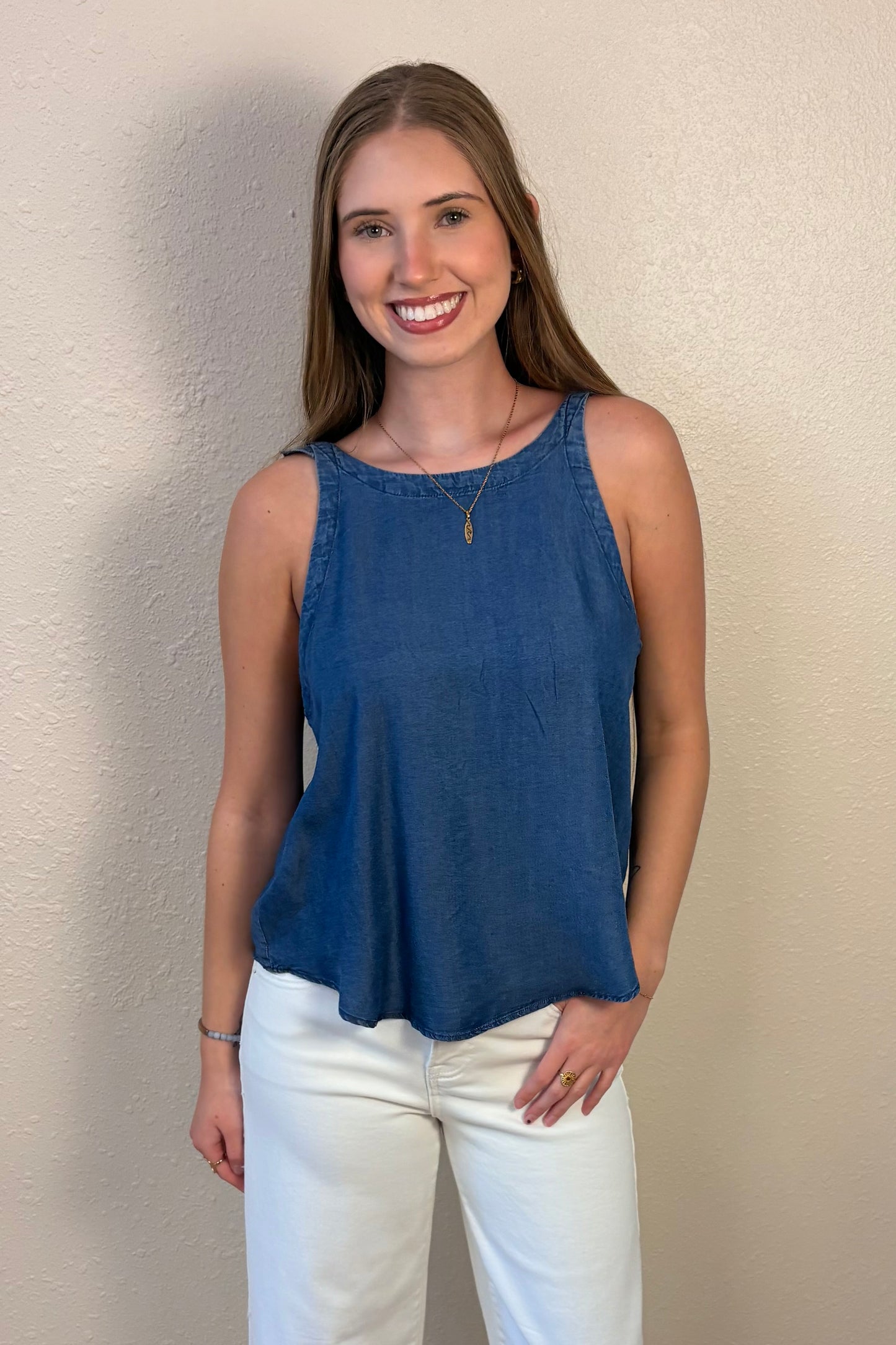 Amelia Mineral Wash Denim Tank