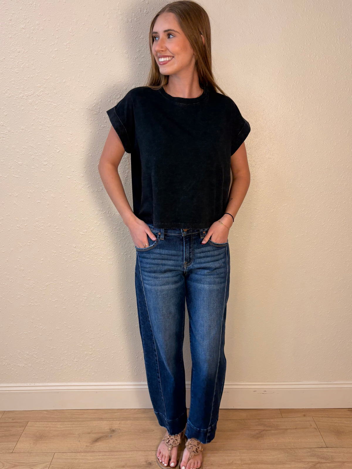 Zara Black Mineral Wash T-Shirt