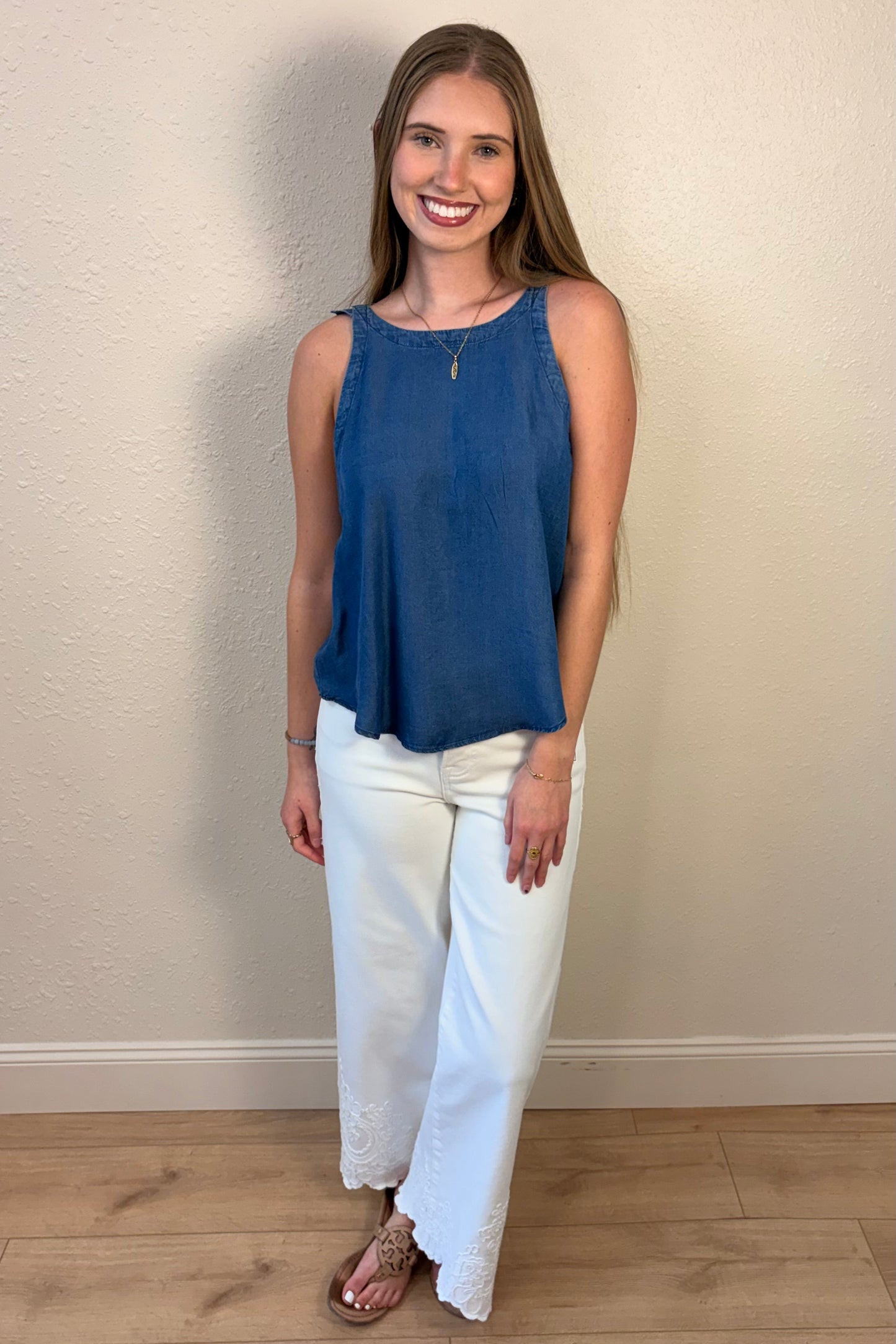Amelia Mineral Wash Denim Tank