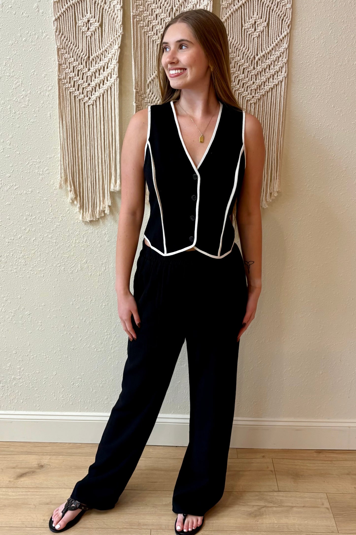 Marni Linen Contrast Binding Vest