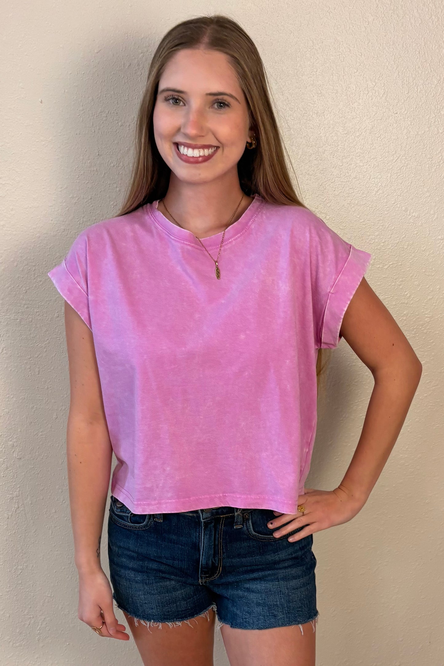 Zara Pink Mineral Wash T-Shirt